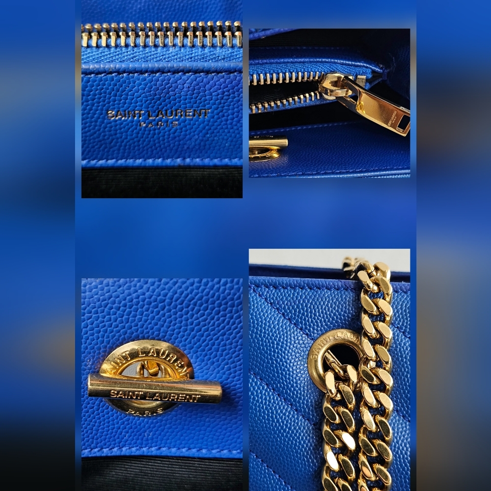 Yves Saint Laurent Blue Quilted Tote - Picture 14 of 15